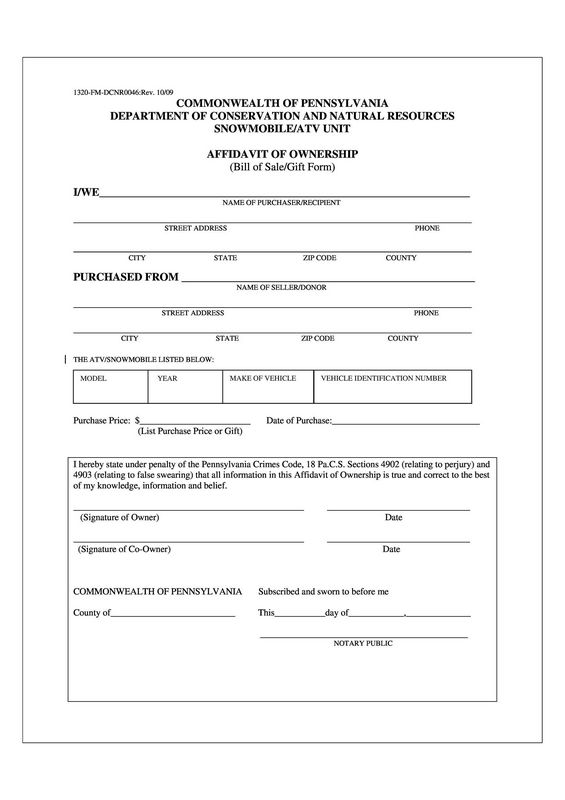 Motorcycle Proof Of Purchase Form